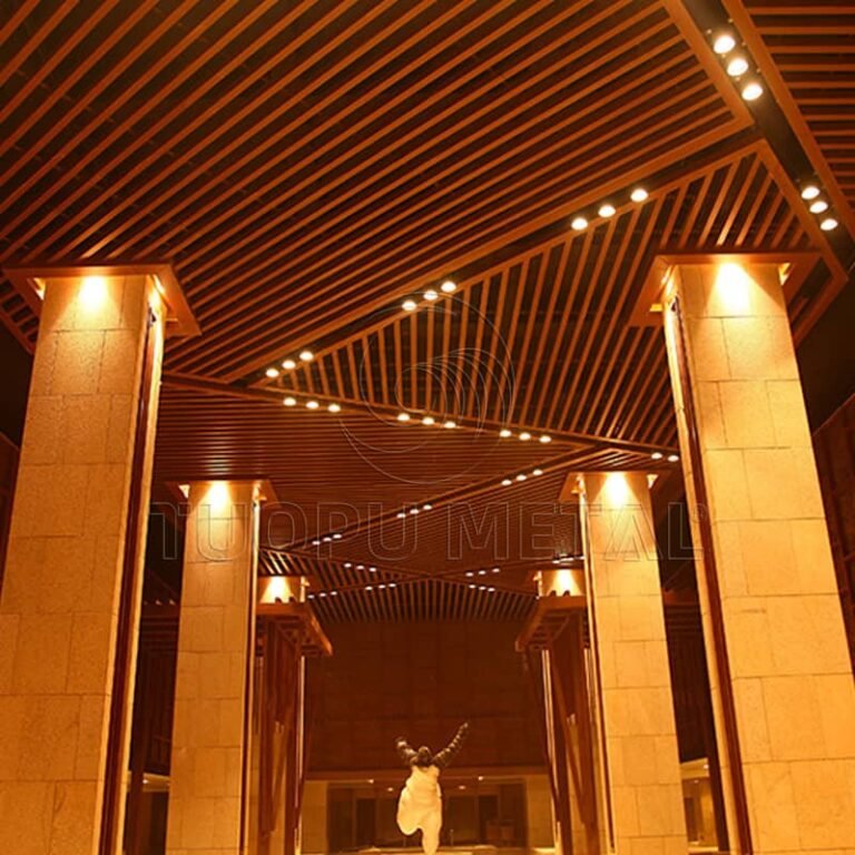 Aluminum baffle ceiling - project application