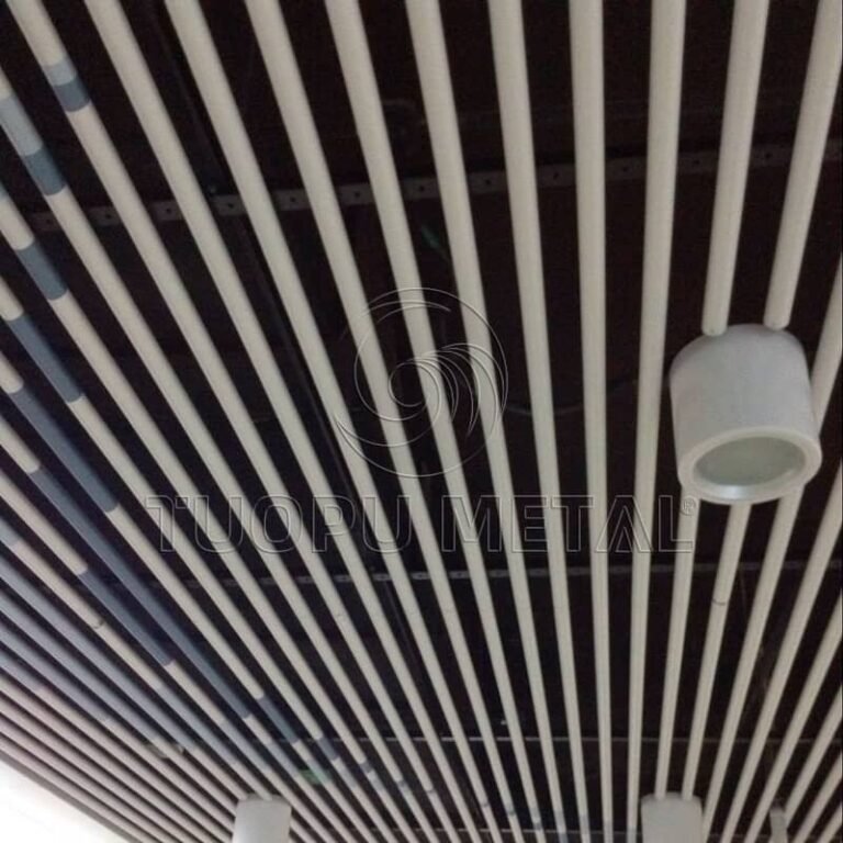 Aluminum baffle ceiling - detail view