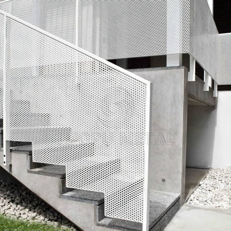 Perforated aluminum panel - detail view