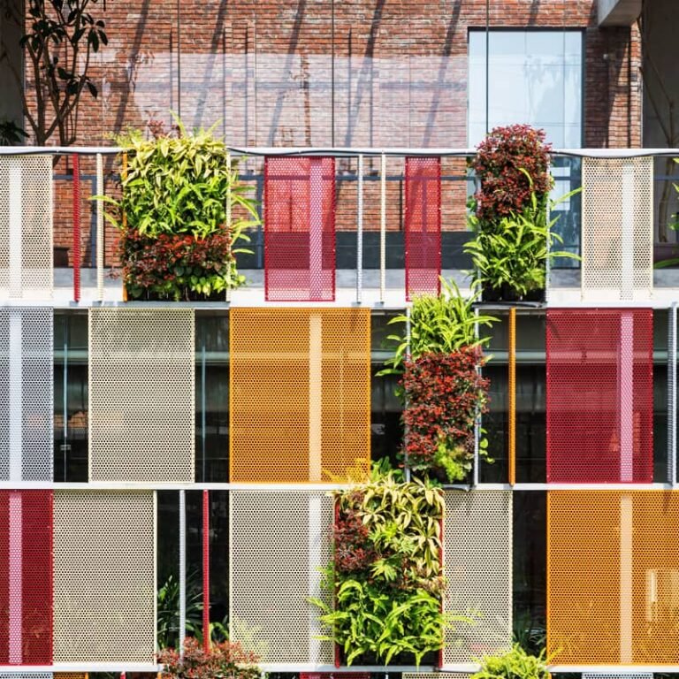 Perforated aluminum panel - detail view