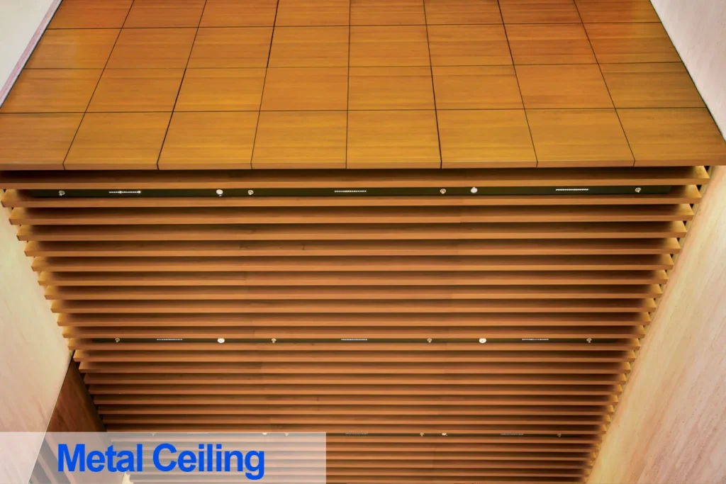 Clip-in aluminum ceiling tile - detail view