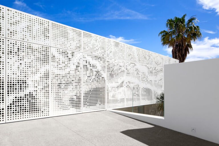 Perforated aluminum panel for hospital corridors - project application