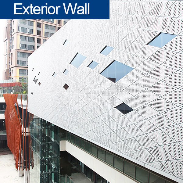 Perforated aluminum panel for Shopping Malls - project application