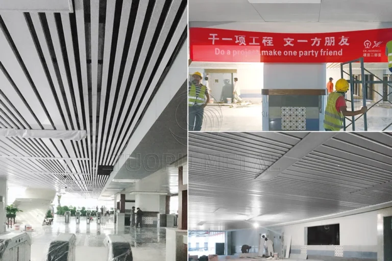 Aluminum column cover for metro stations - project application