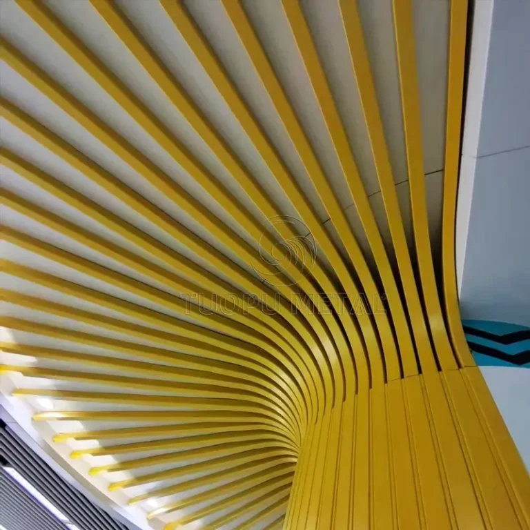 Aluminum baffle ceiling - detail view