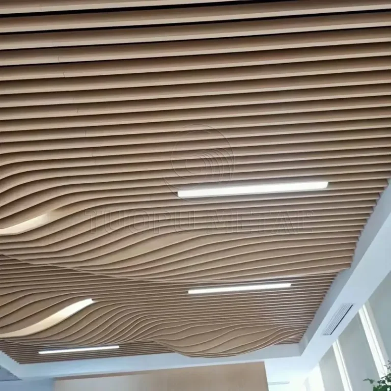 Aluminum baffle ceiling - detail view