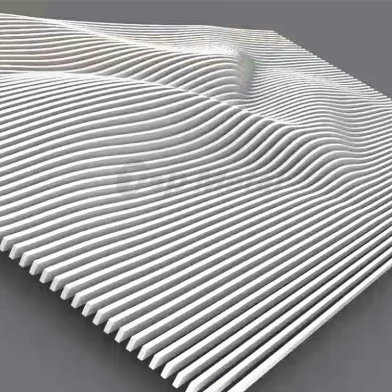 Aluminum baffle ceiling for hotel lobbies - project application