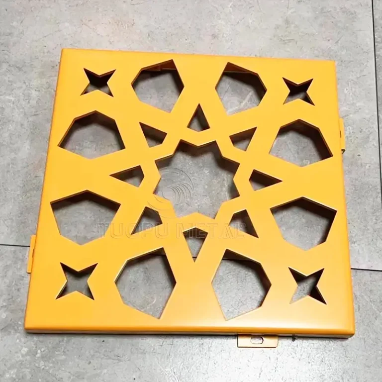 Decorative aluminum panel for airport terminals - detail view