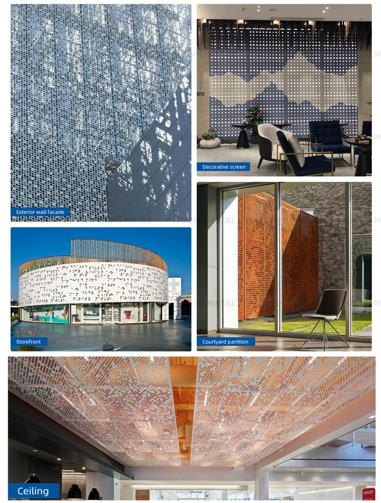 Perforated aluminum panel for Hospital Corridors - detail view