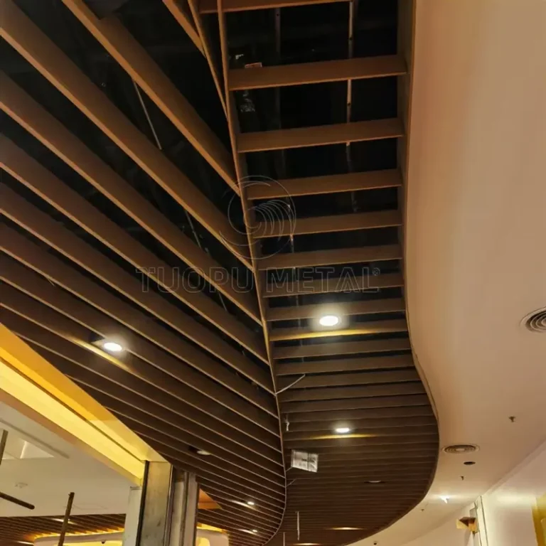 Aluminum baffle ceiling - project application