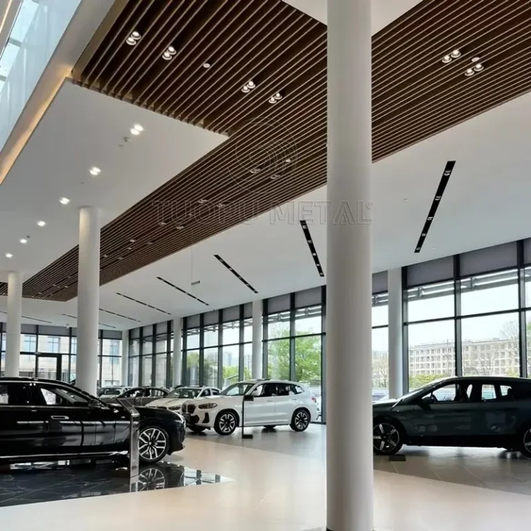 Aluminum baffle ceiling for Parking Structures - project application