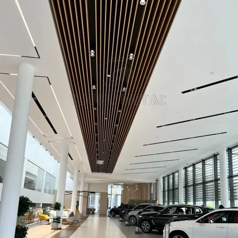 Aluminum baffle ceiling for Parking Structures - detail view