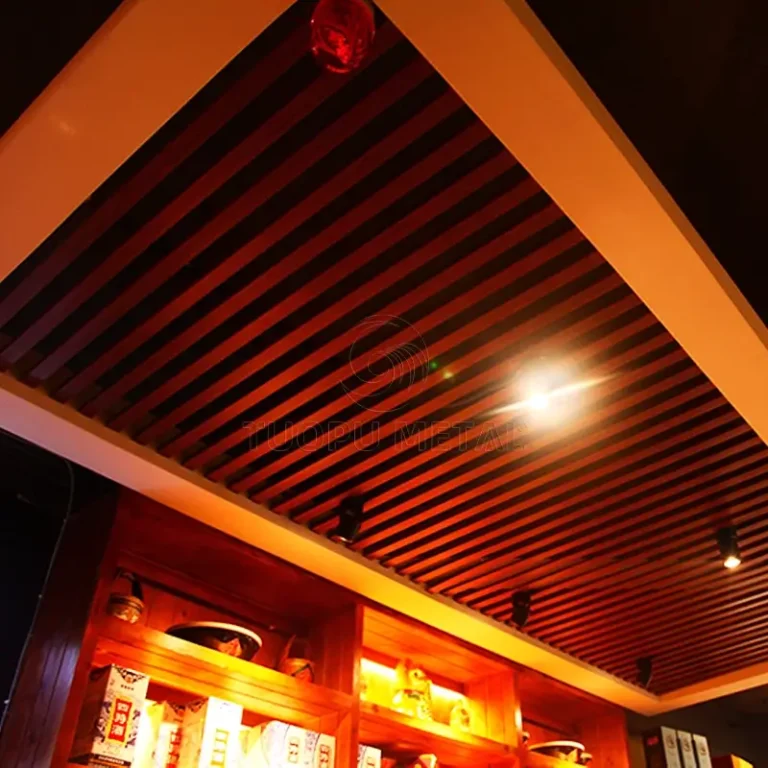 Aluminum baffle ceiling - project application