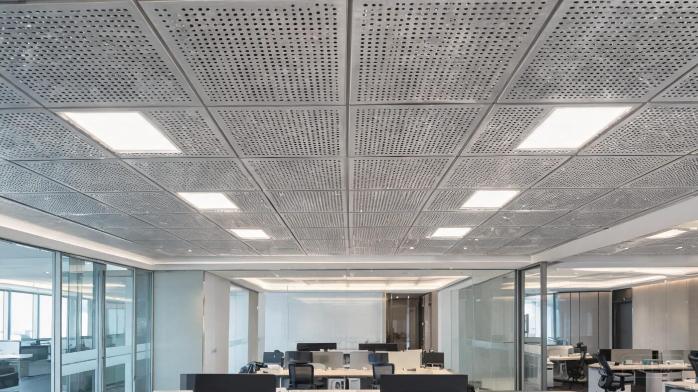 Perforated aluminum panel - detail view