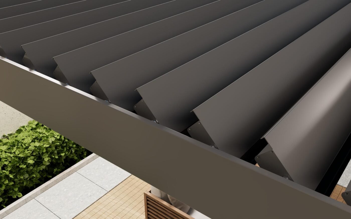 Clip-in aluminum ceiling tile for Airport Terminals - detail view