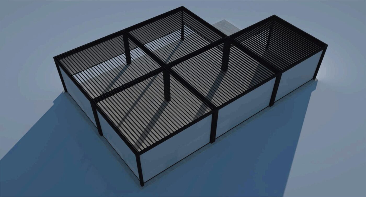 Clip-in aluminum ceiling tile for Parking Structures - detail view