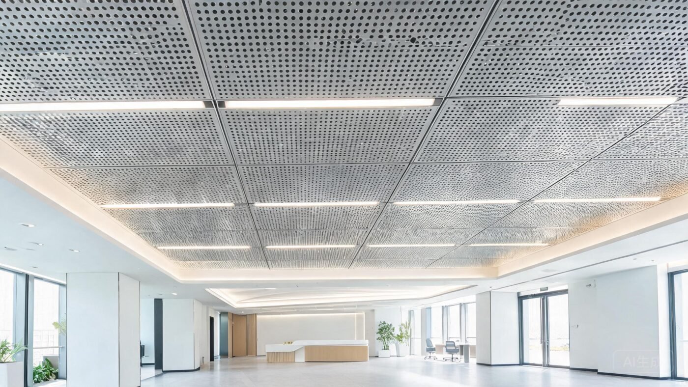 Perforated Aluminum Ceiling Systems: NRC 0.85+ Acoustic Performance in Open-Plan Offices 2026